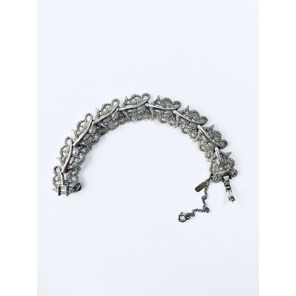 VTG MONET Silver Large Link Bracelet 6.5”